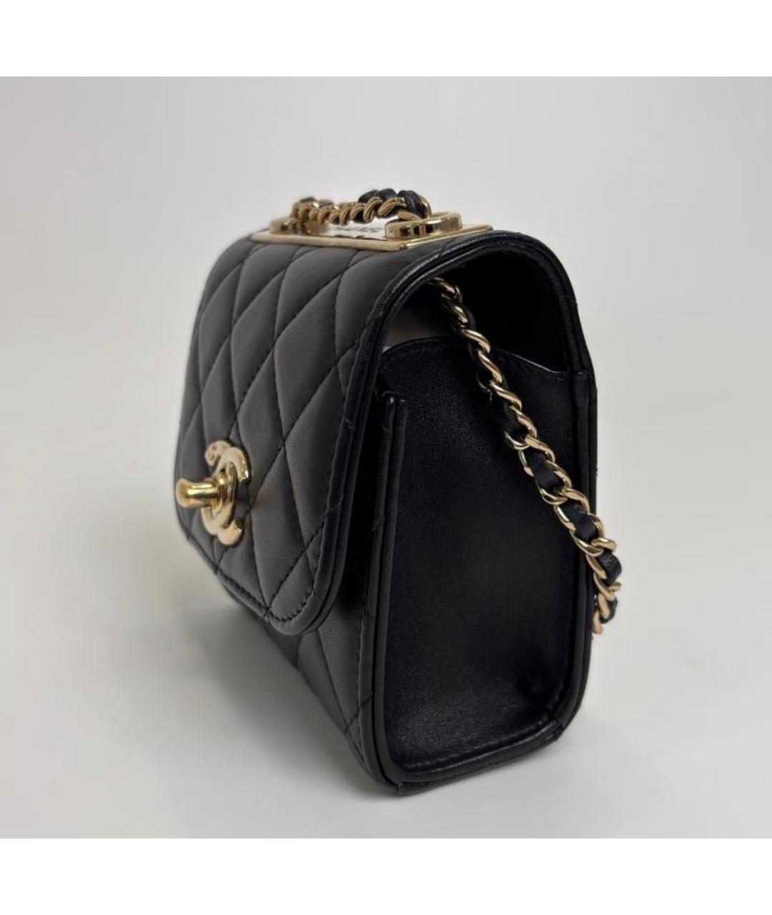 CHANEL Черная кожаная сумка через плечо, фото 5