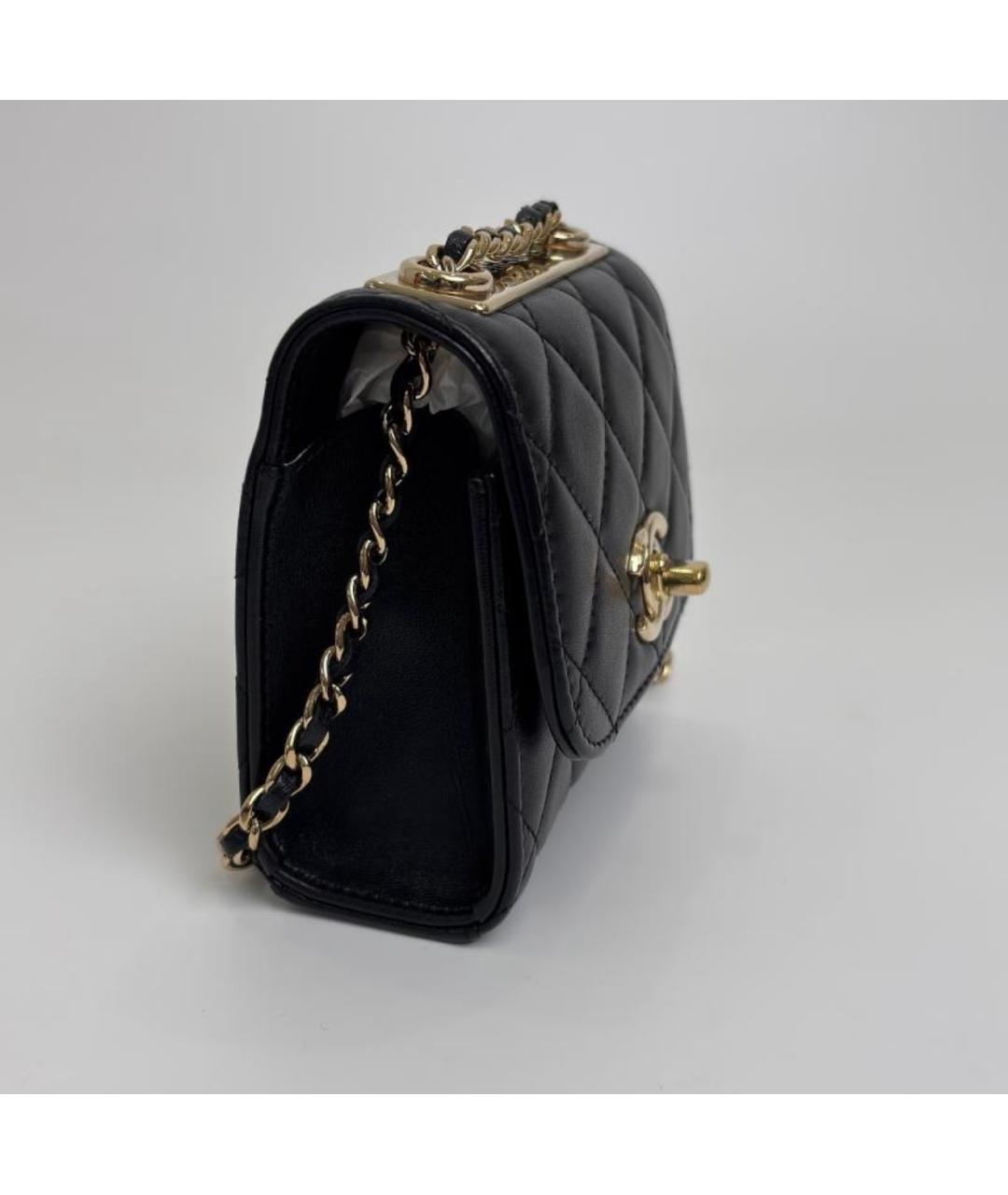 CHANEL Черная кожаная сумка через плечо, фото 4