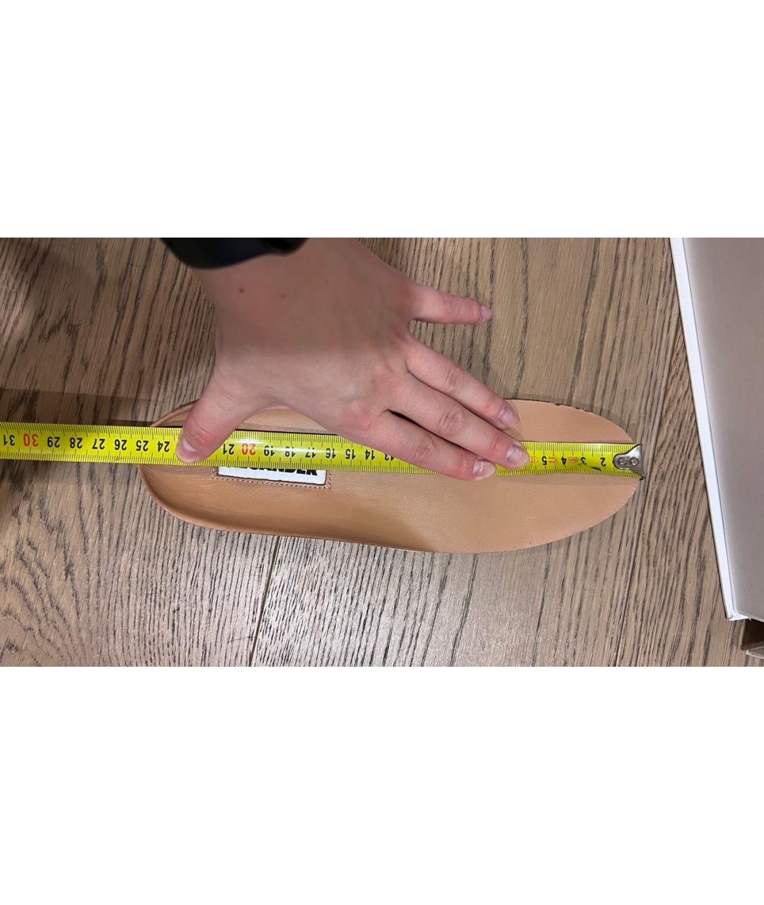 JIL SANDER Бежевые кожаные кеды, фото 5