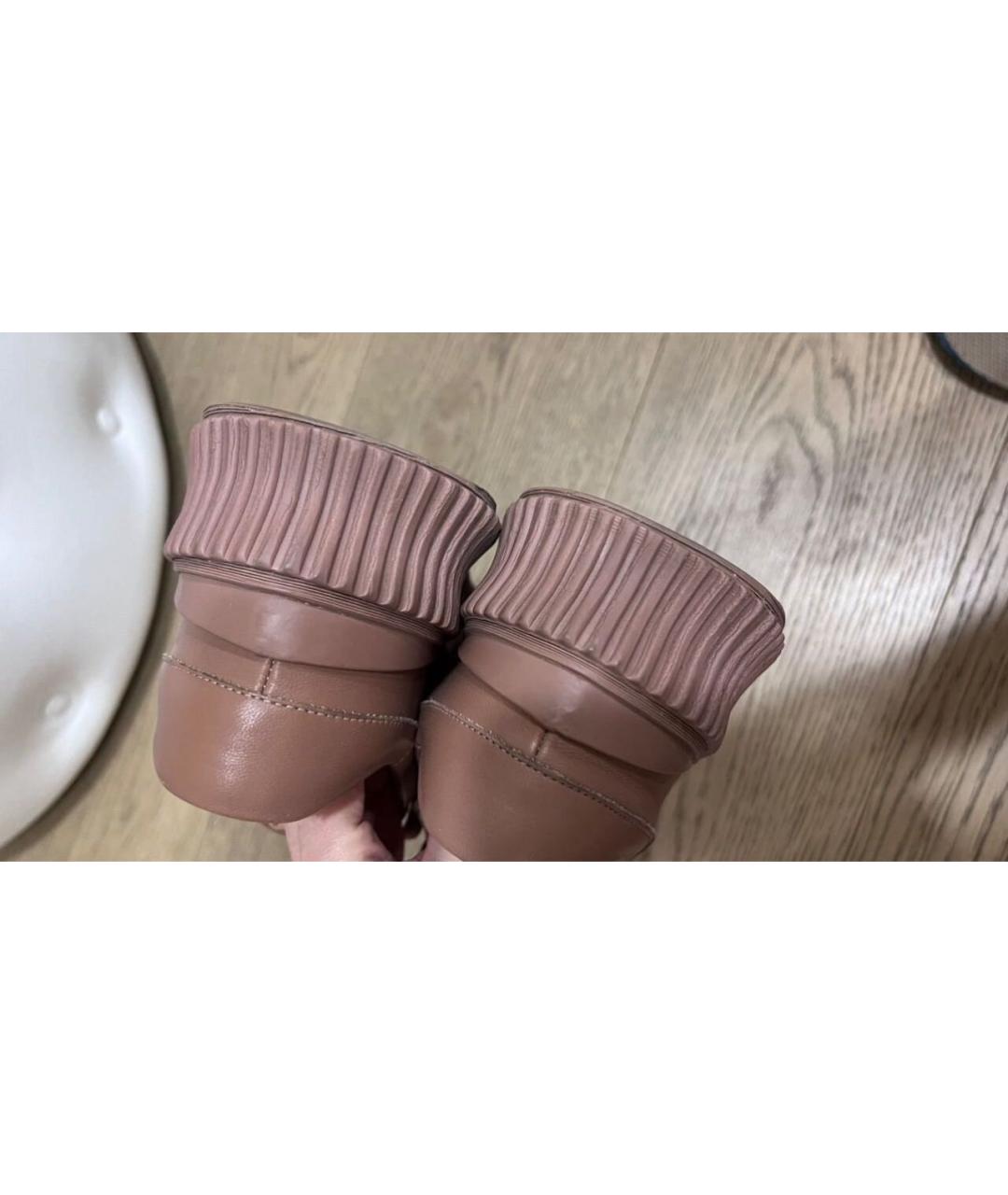 JIL SANDER Бежевые кожаные кеды, фото 4