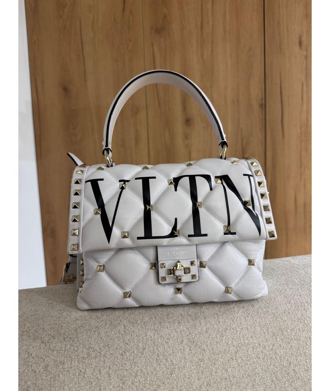 VALENTINO Белая кожаная сумка через плечо, фото 8