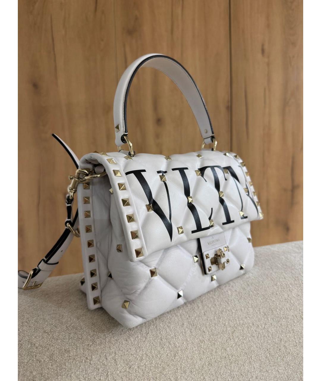VALENTINO Белая кожаная сумка через плечо, фото 2