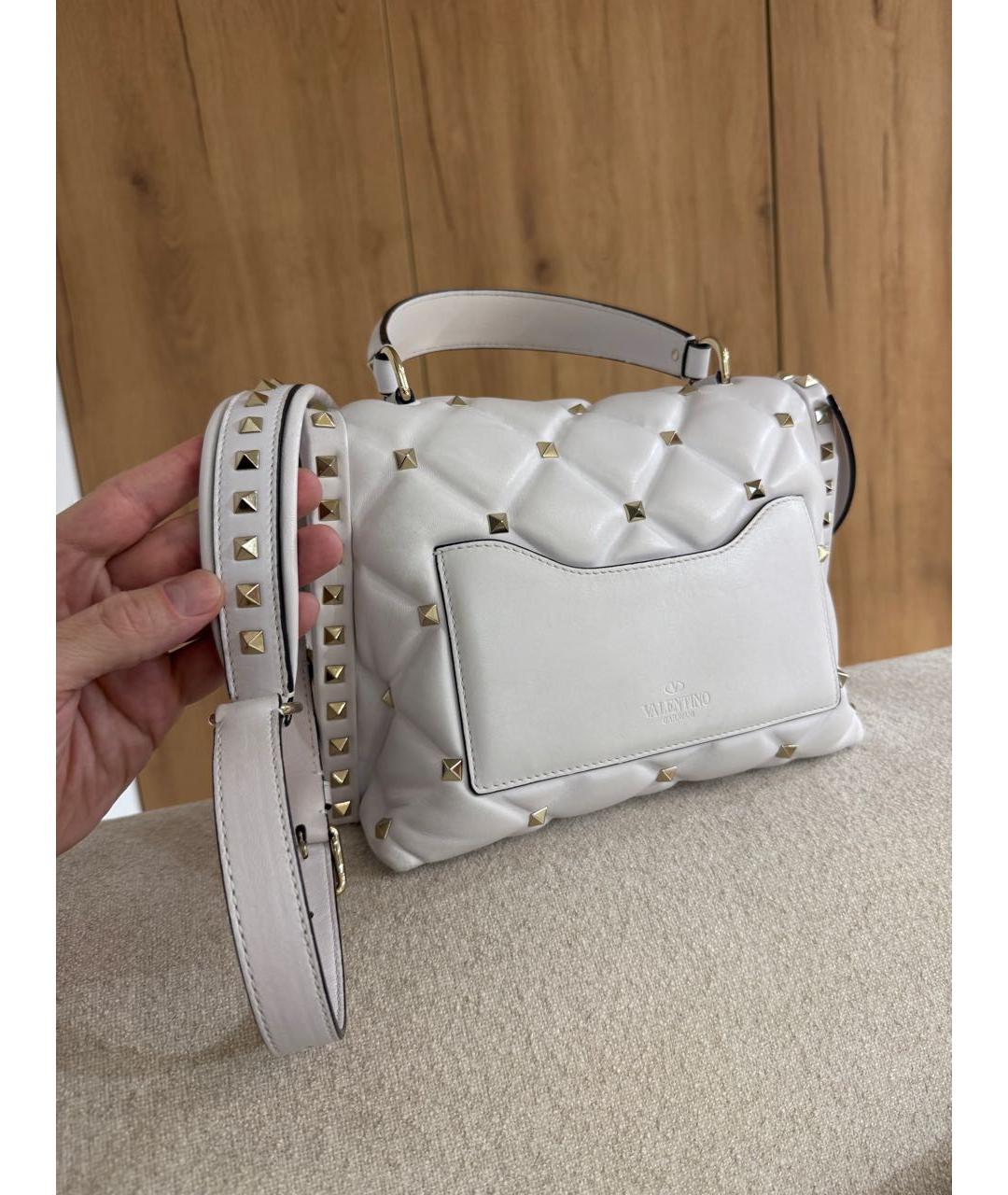 VALENTINO Белая кожаная сумка через плечо, фото 3