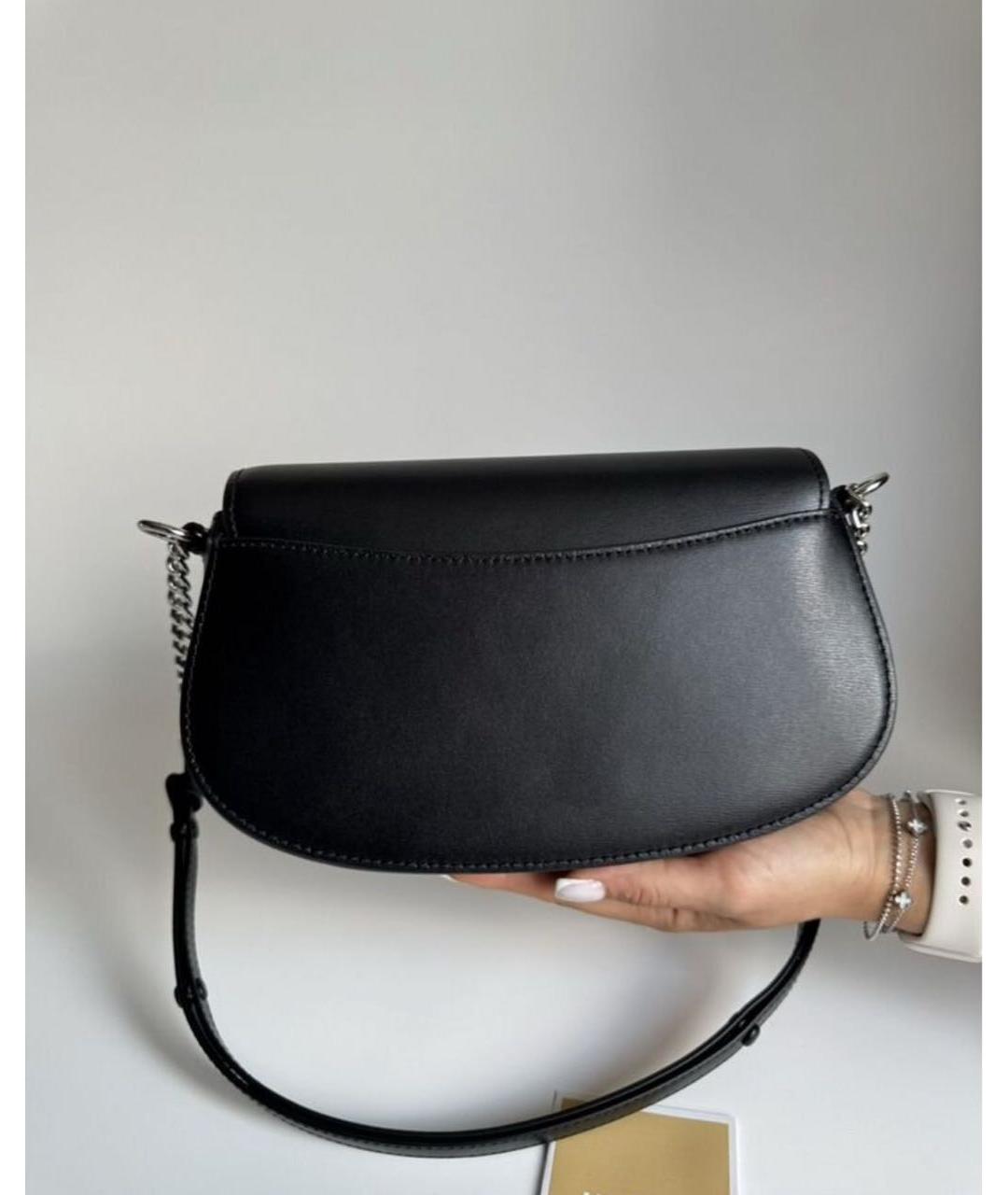 MICHAEL KORS Черная кожаная сумка через плечо, фото 3