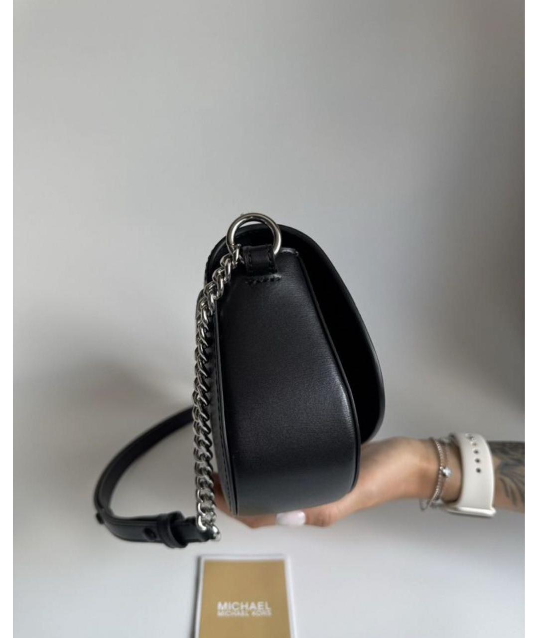 MICHAEL KORS Черная кожаная сумка через плечо, фото 2