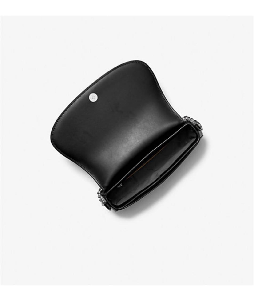 MICHAEL KORS Черная кожаная сумка через плечо, фото 4