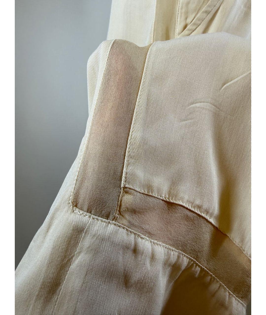 ANN DEMEULEMEESTER Бежевые вискозные прямые брюки, фото 4