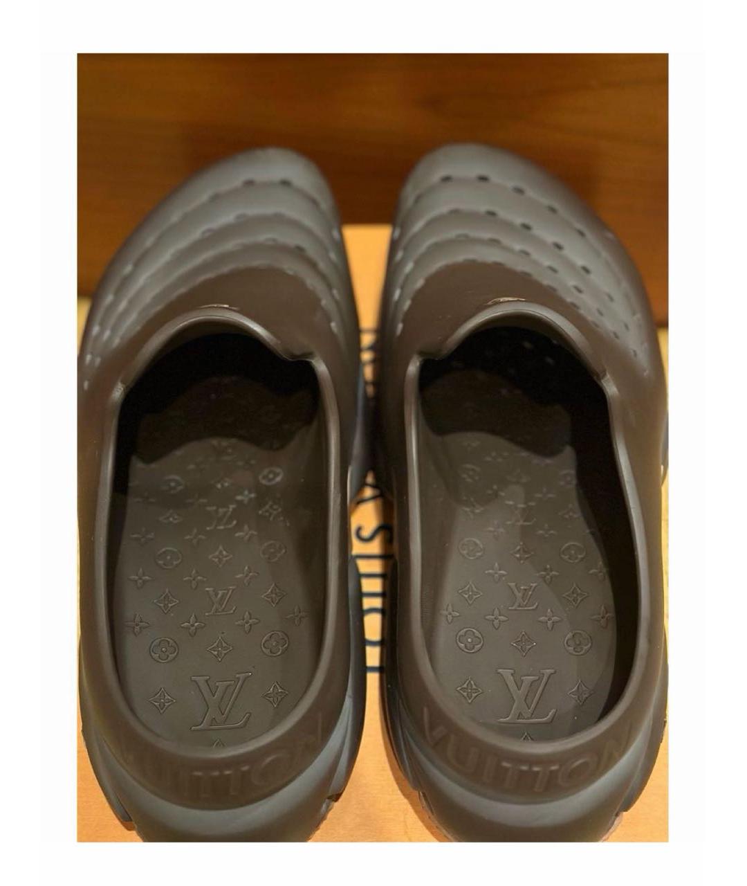 LOUIS VUITTON Хаки резиновые сандалии, фото 8