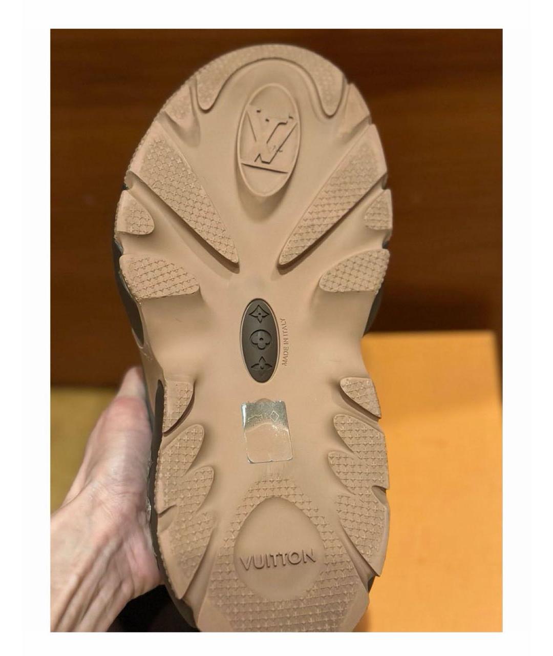 LOUIS VUITTON Хаки резиновые сандалии, фото 4