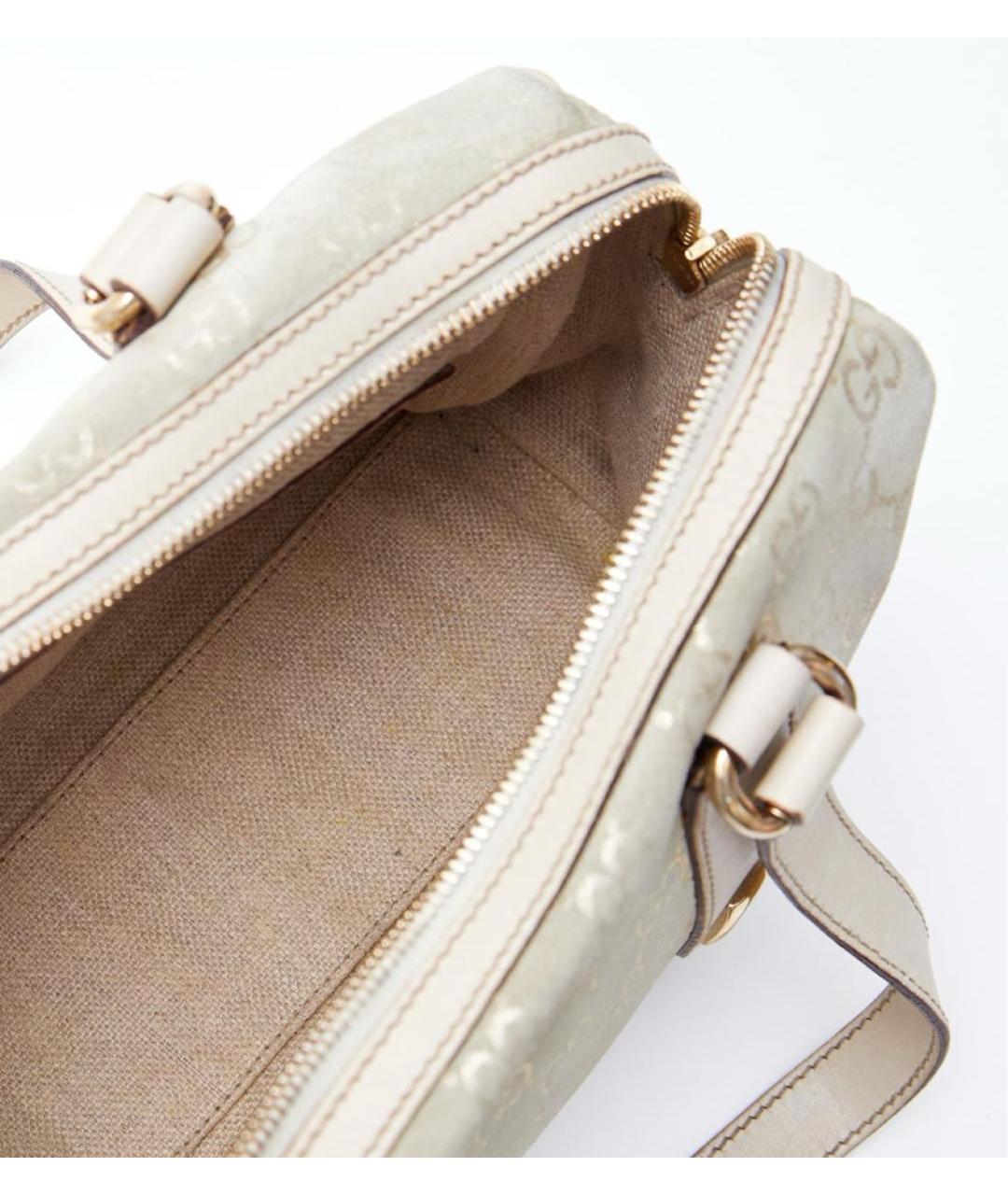 GUCCI Бежевая замшевая сумка с короткими ручками, фото 4