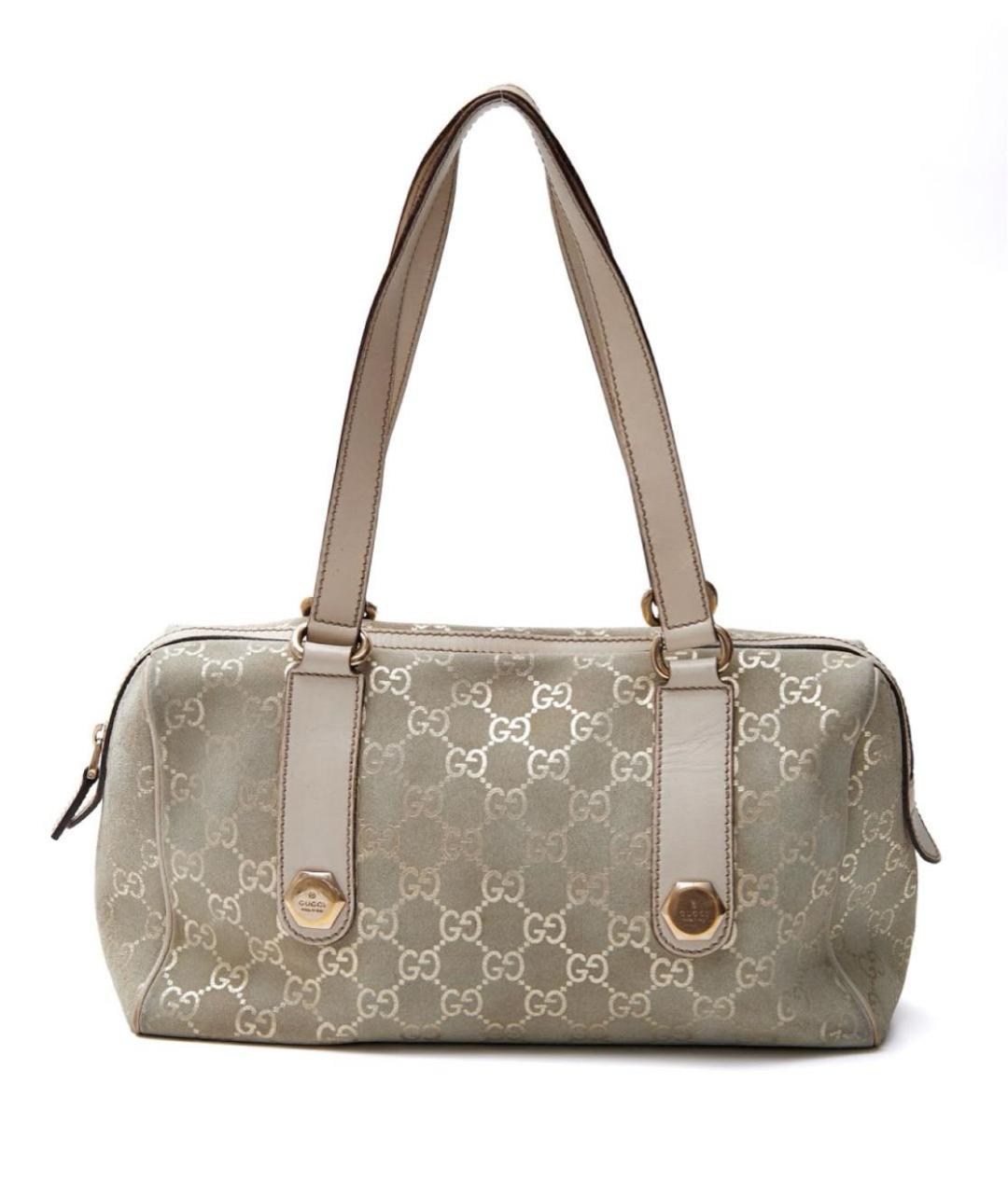 GUCCI Бежевая замшевая сумка с короткими ручками, фото 3