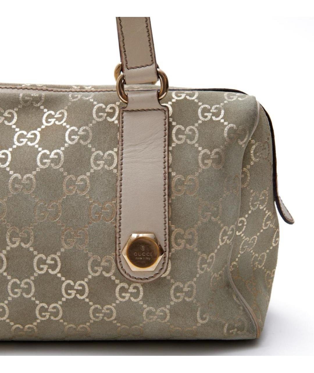 GUCCI Бежевая замшевая сумка с короткими ручками, фото 6