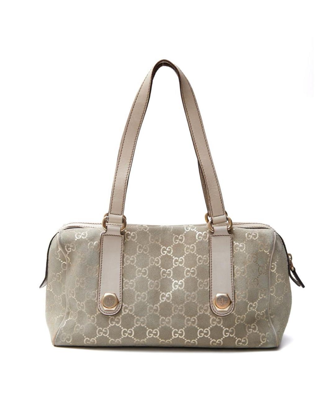 GUCCI Бежевая замшевая сумка с короткими ручками, фото 1