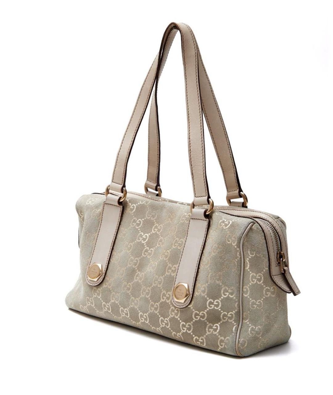 GUCCI Бежевая замшевая сумка с короткими ручками, фото 2