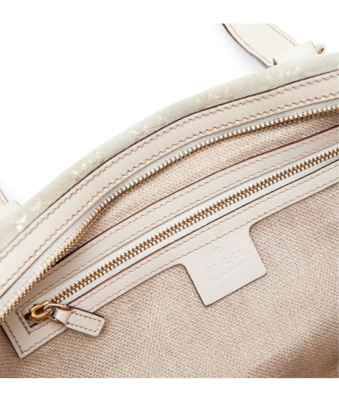 GUCCI Бежевая замшевая сумка с короткими ручками, фото 5