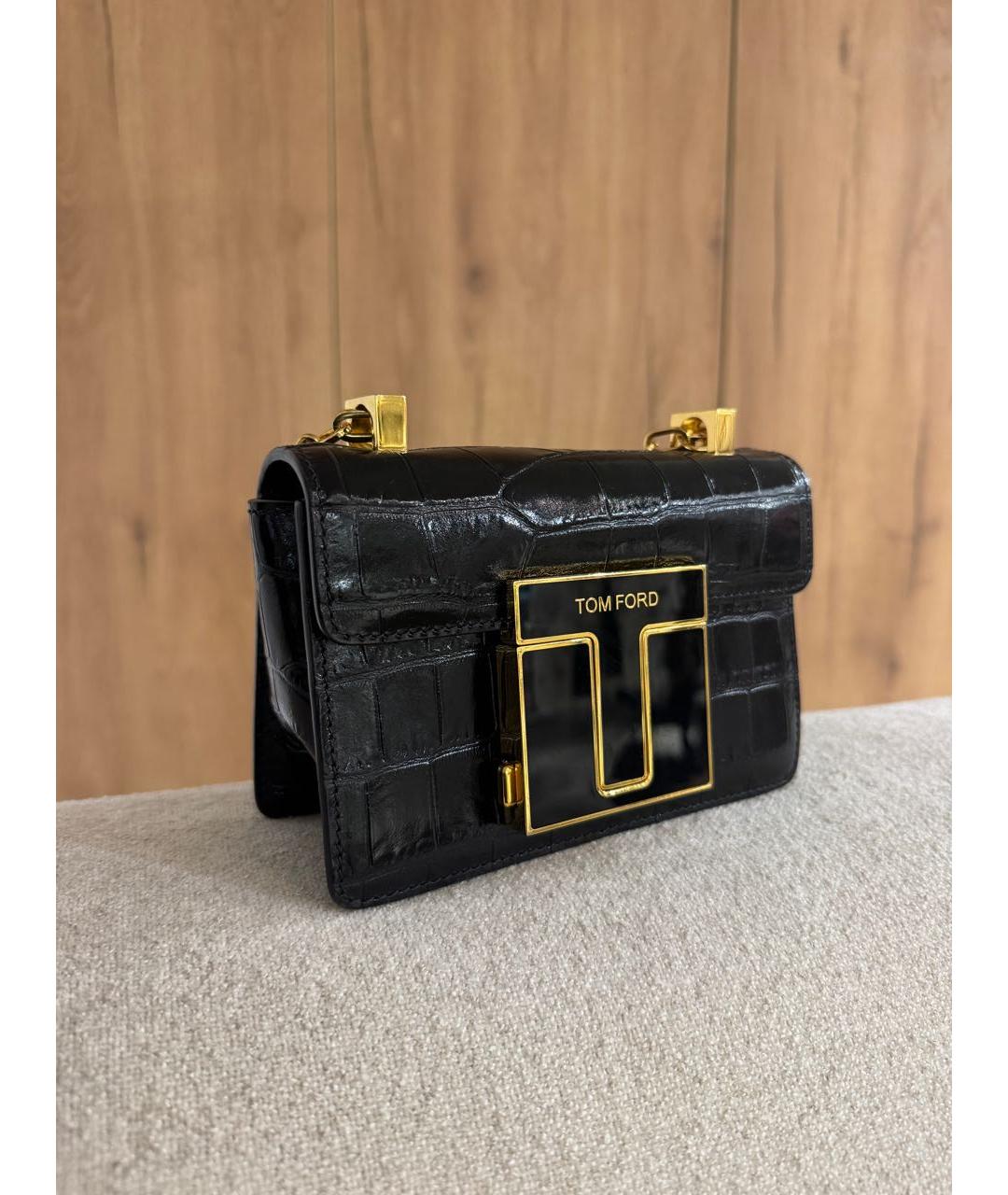 TOM FORD Черная кожаная сумка через плечо, фото 2