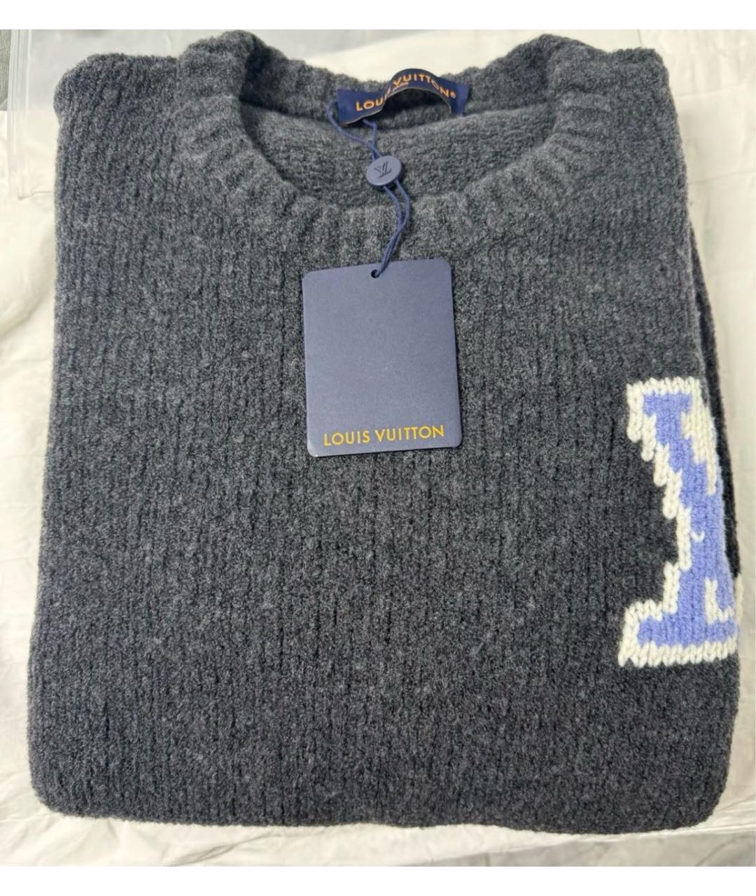 LOUIS VUITTON Серый шерстяной джемпер / свитер, фото 7