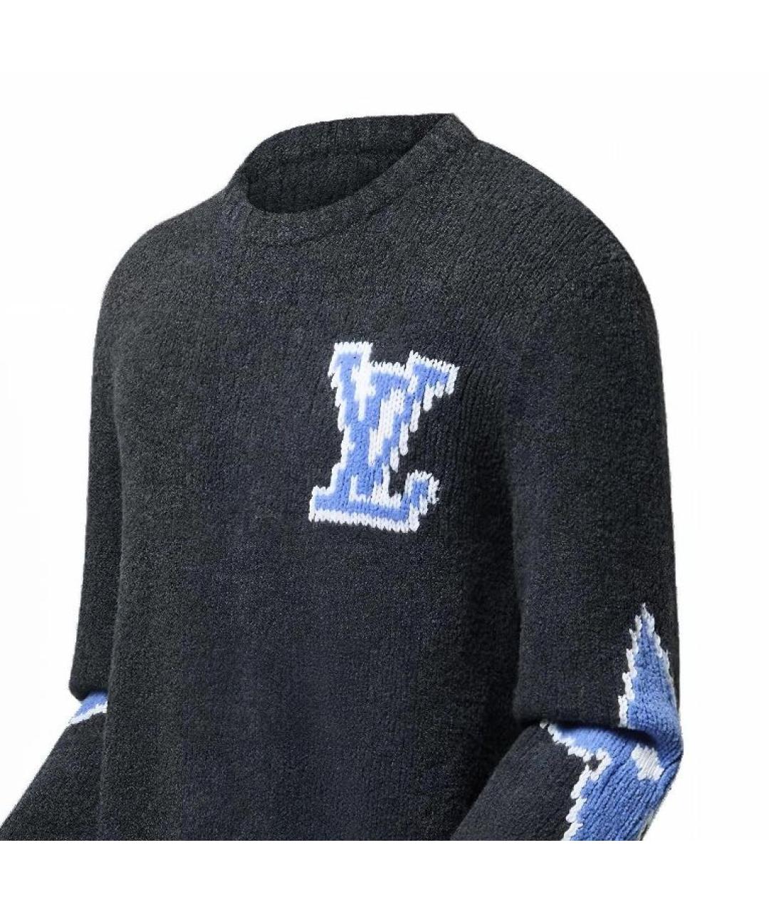 LOUIS VUITTON Серый шерстяной джемпер / свитер, фото 3