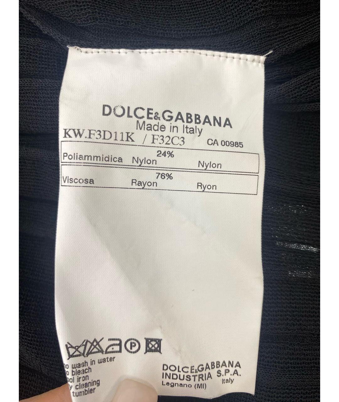 DOLCE&GABBANA Черное вискозное платье, фото 4