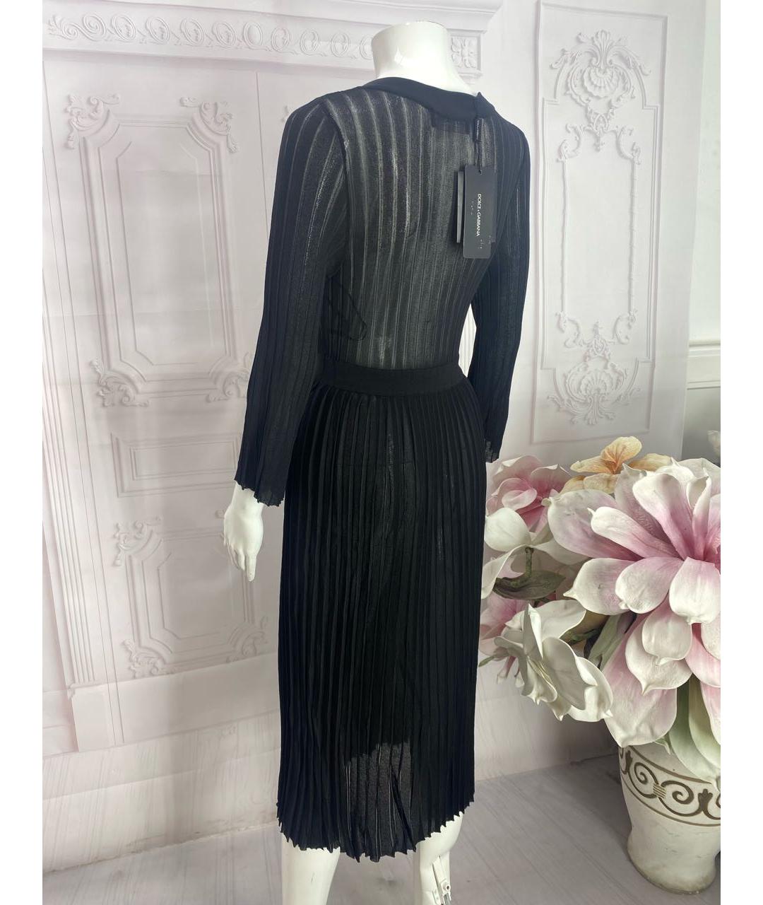 DOLCE&GABBANA Черное вискозное платье, фото 8