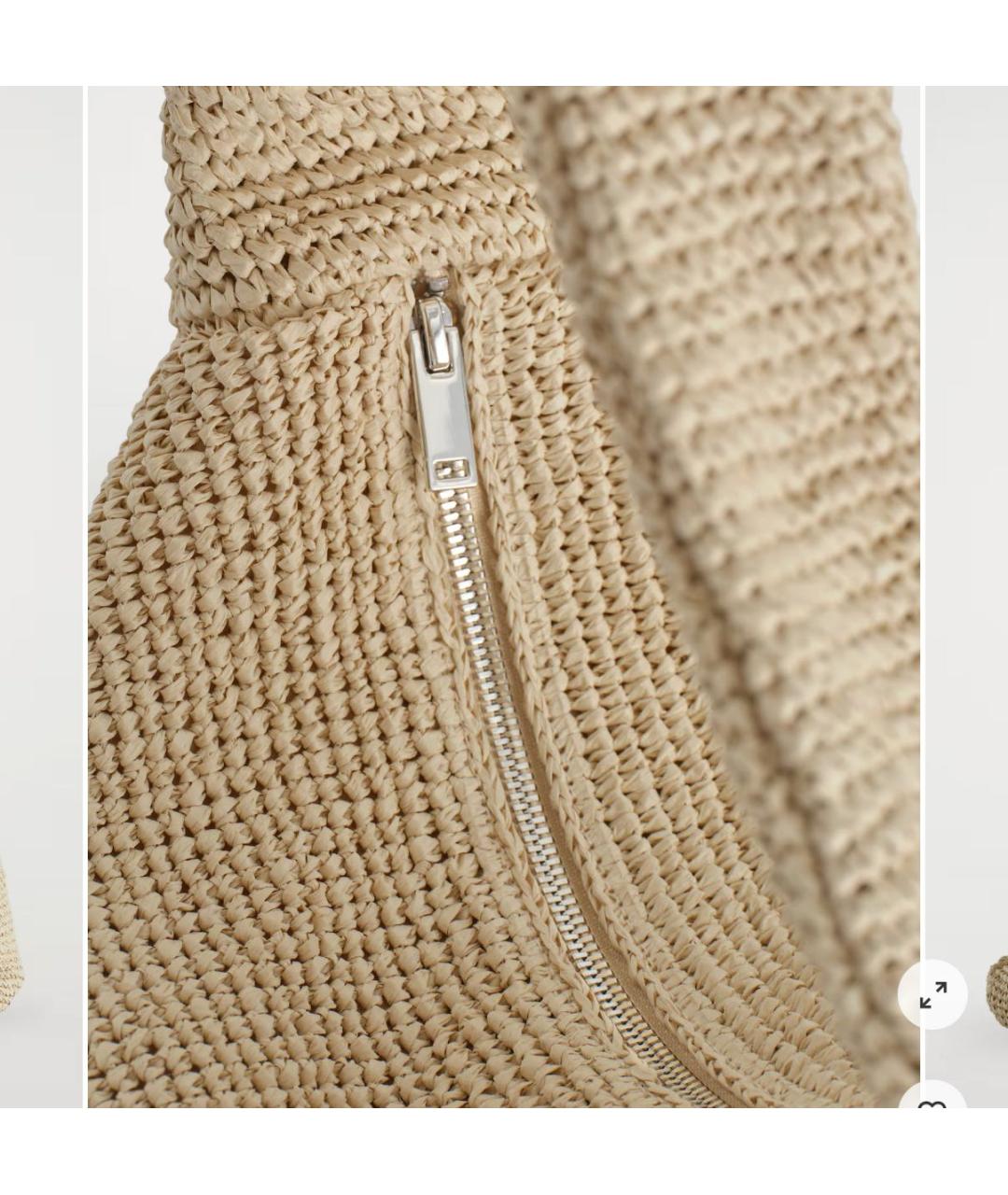 COS Бежевая пелетеная сумка с короткими ручками, фото 2