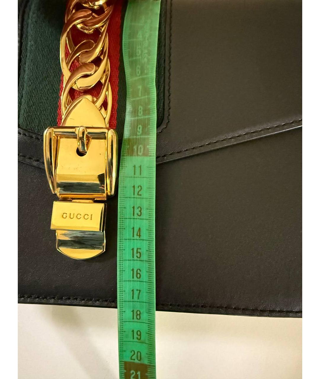 GUCCI Черная кожаная сумка через плечо, фото 9