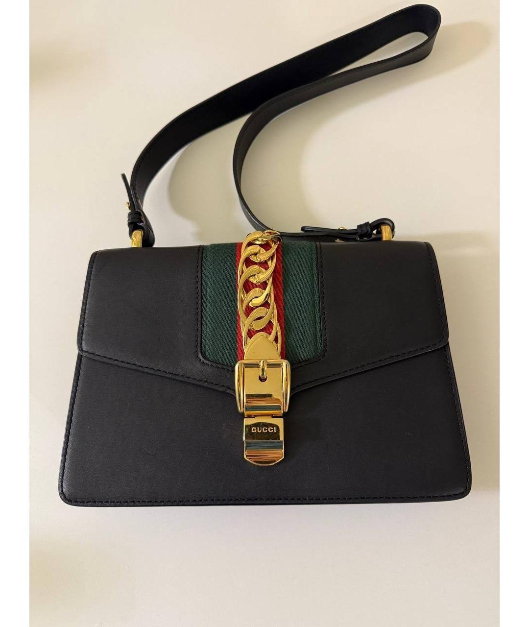 GUCCI Черная кожаная сумка через плечо, фото 11