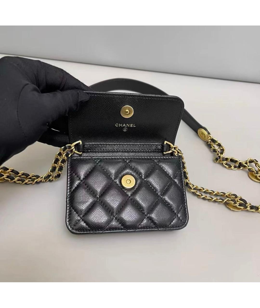 CHANEL Черная кожаная сумка на плечо, фото 9