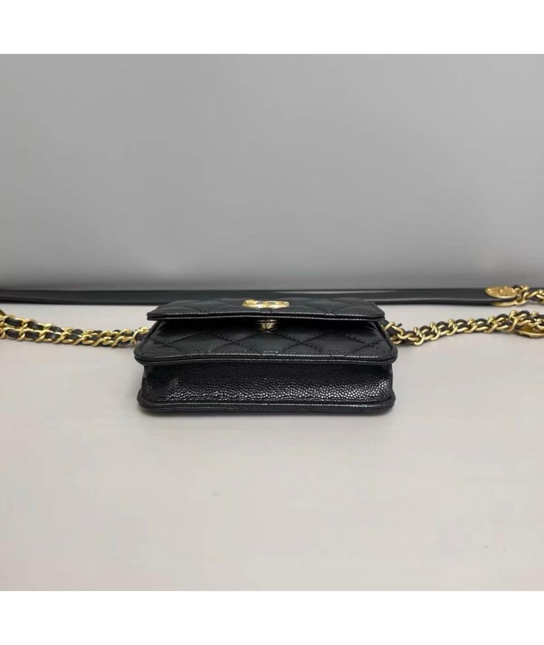CHANEL Черная кожаная сумка на плечо, фото 6