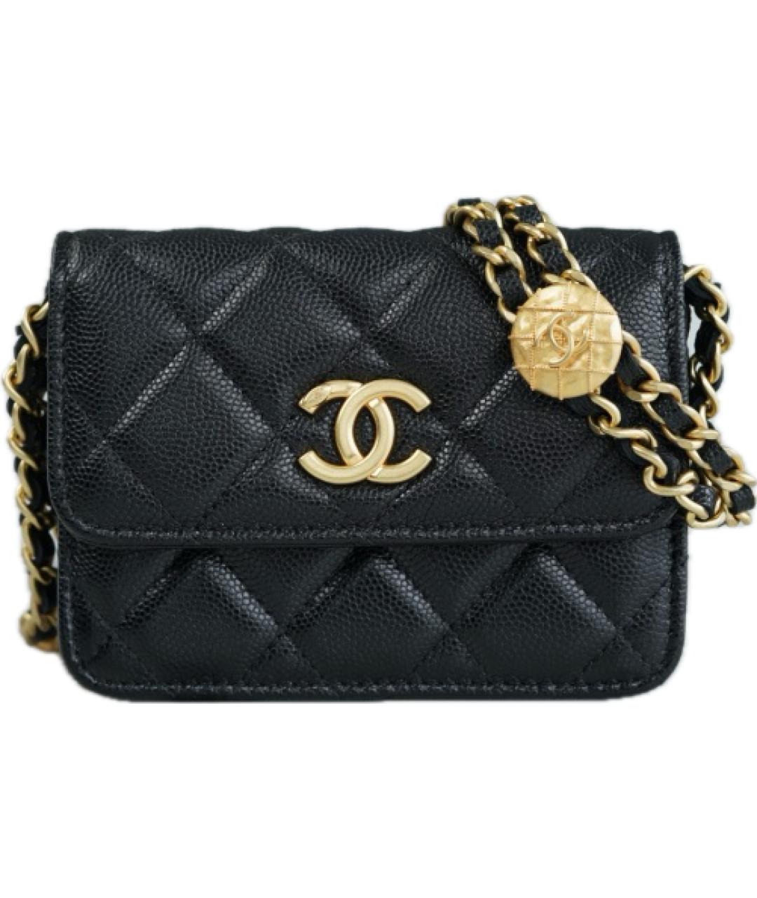 CHANEL Черная кожаная сумка на плечо, фото 10