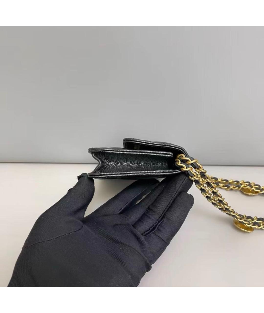 CHANEL Черная кожаная сумка на плечо, фото 8