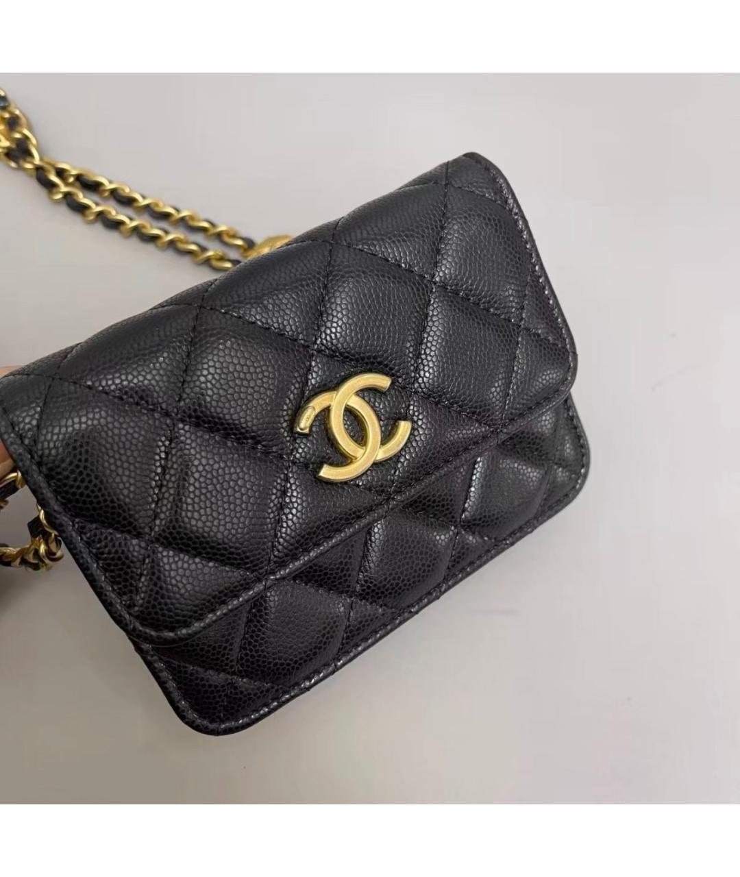 CHANEL Черная кожаная сумка на плечо, фото 4