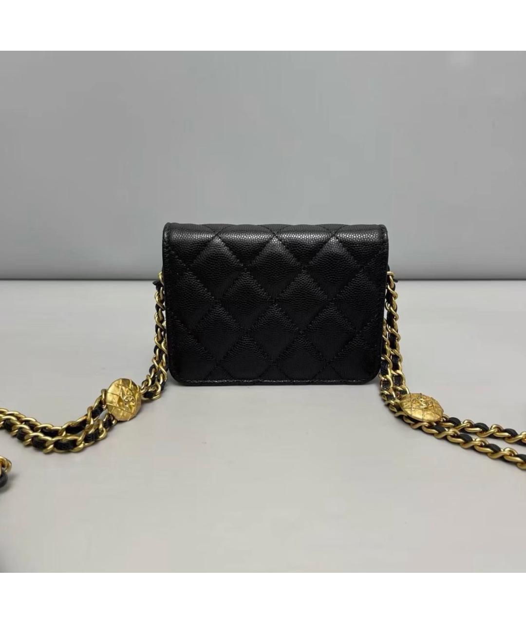 CHANEL Черная кожаная сумка на плечо, фото 3