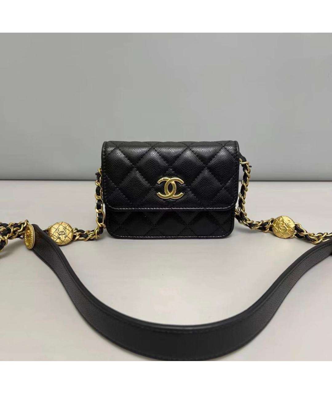 CHANEL Черная кожаная сумка на плечо, фото 2