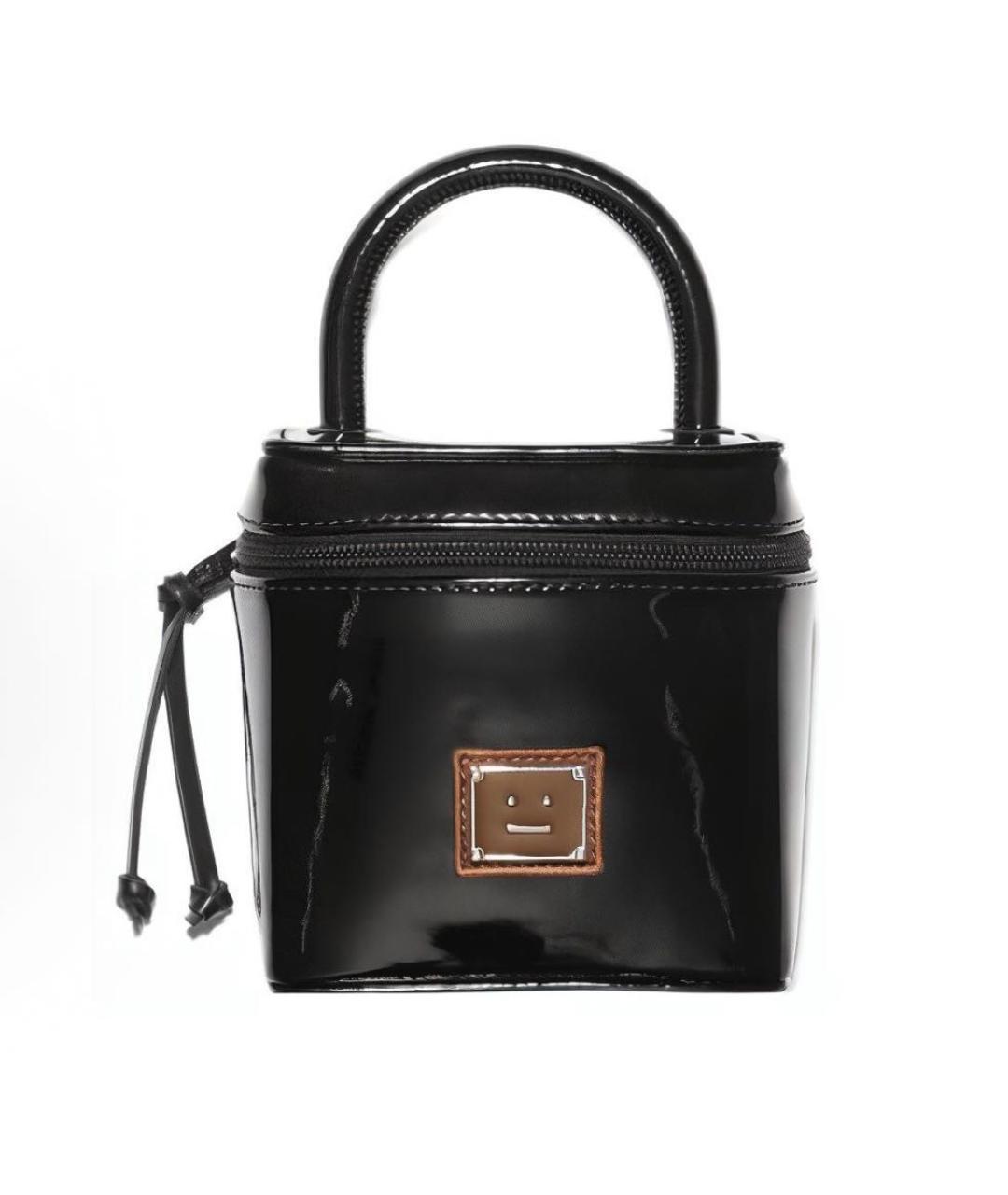 ACNE STUDIOS Черная сумка через плечо из лакированной кожи, фото 8