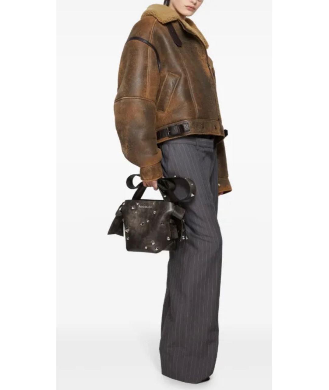 ACNE STUDIOS Черная кожаная сумка с короткими ручками, фото 4