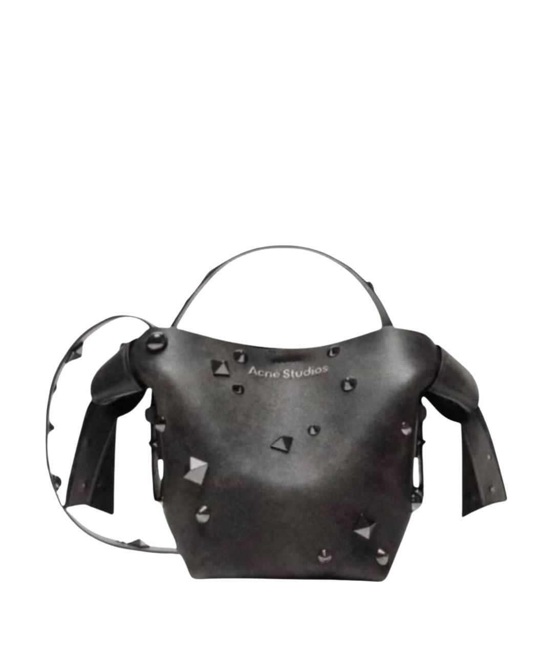 ACNE STUDIOS Черная кожаная сумка с короткими ручками, фото 1