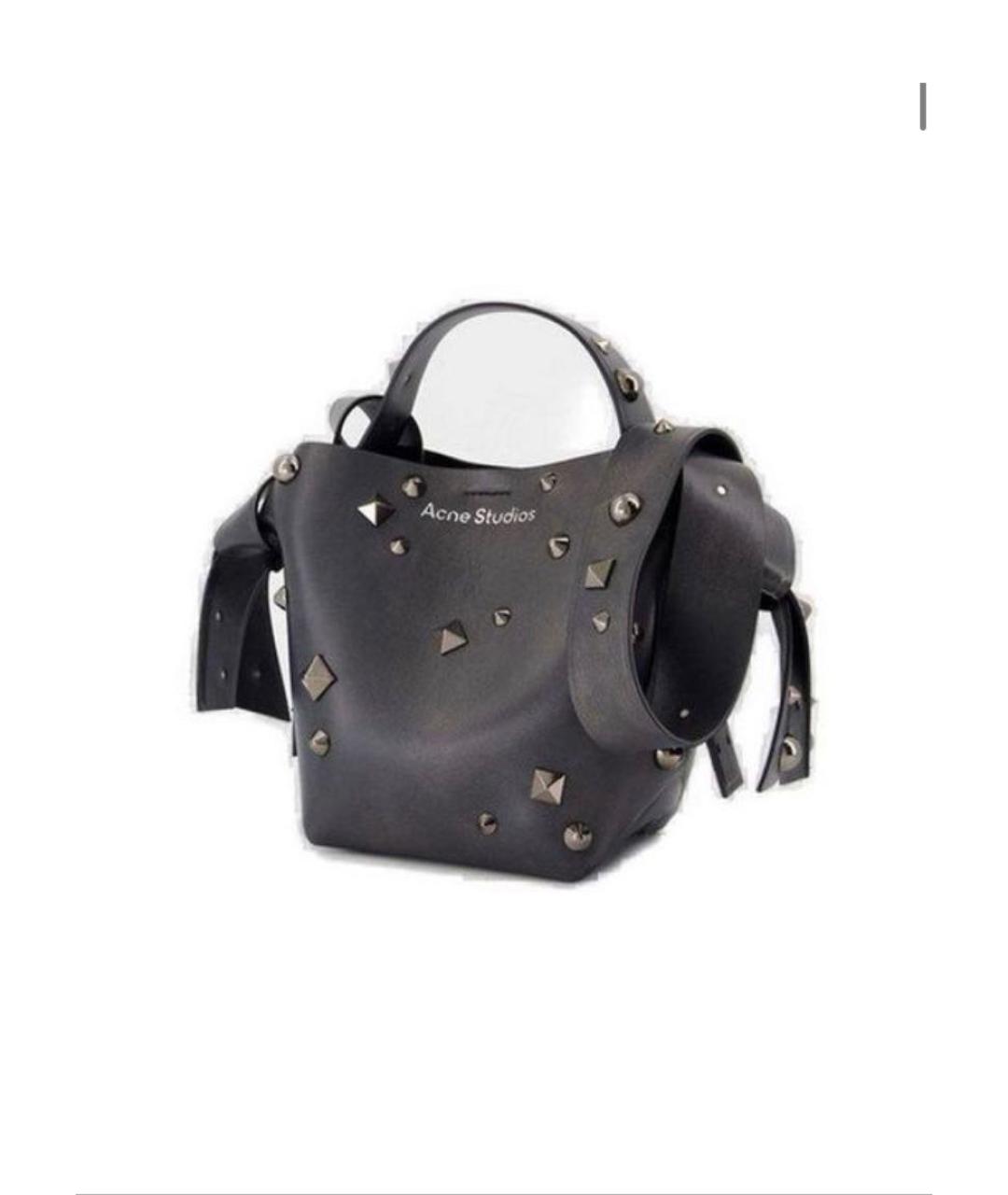ACNE STUDIOS Черная кожаная сумка с короткими ручками, фото 6