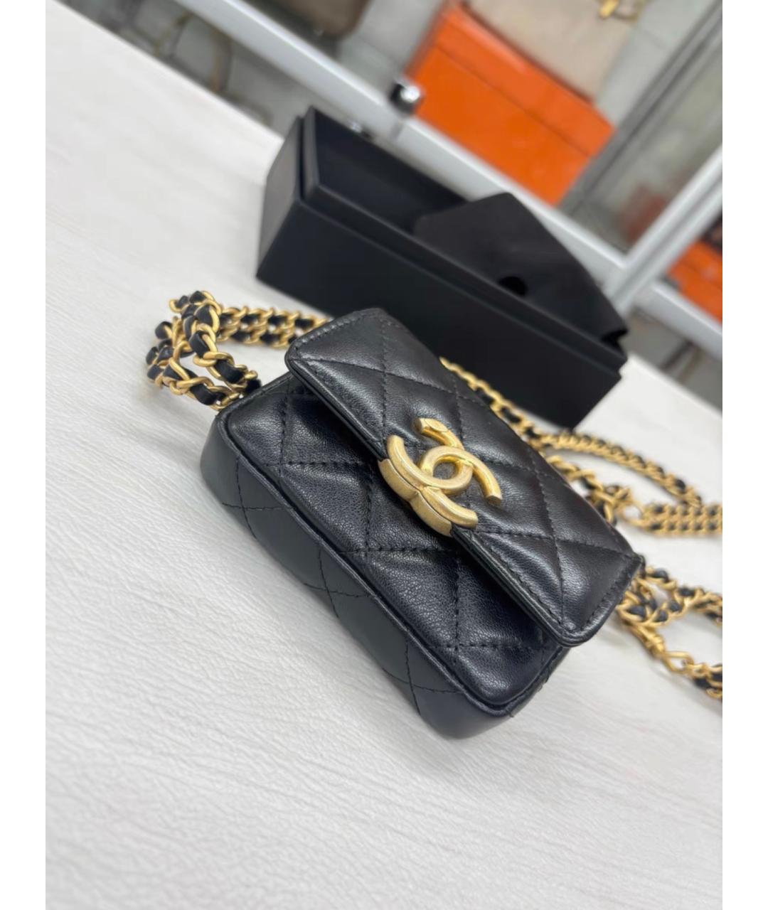 CHANEL Черная кожаная поясная сумка, фото 3