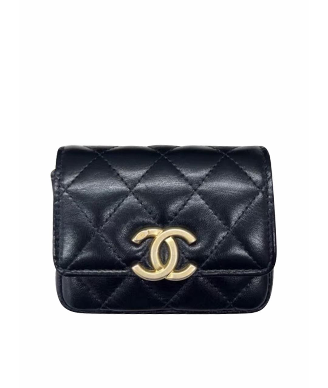 CHANEL Черная кожаная поясная сумка, фото 1