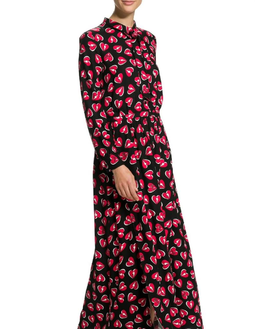 LOVE MOSCHINO Черное вискозное повседневное платье, фото 6