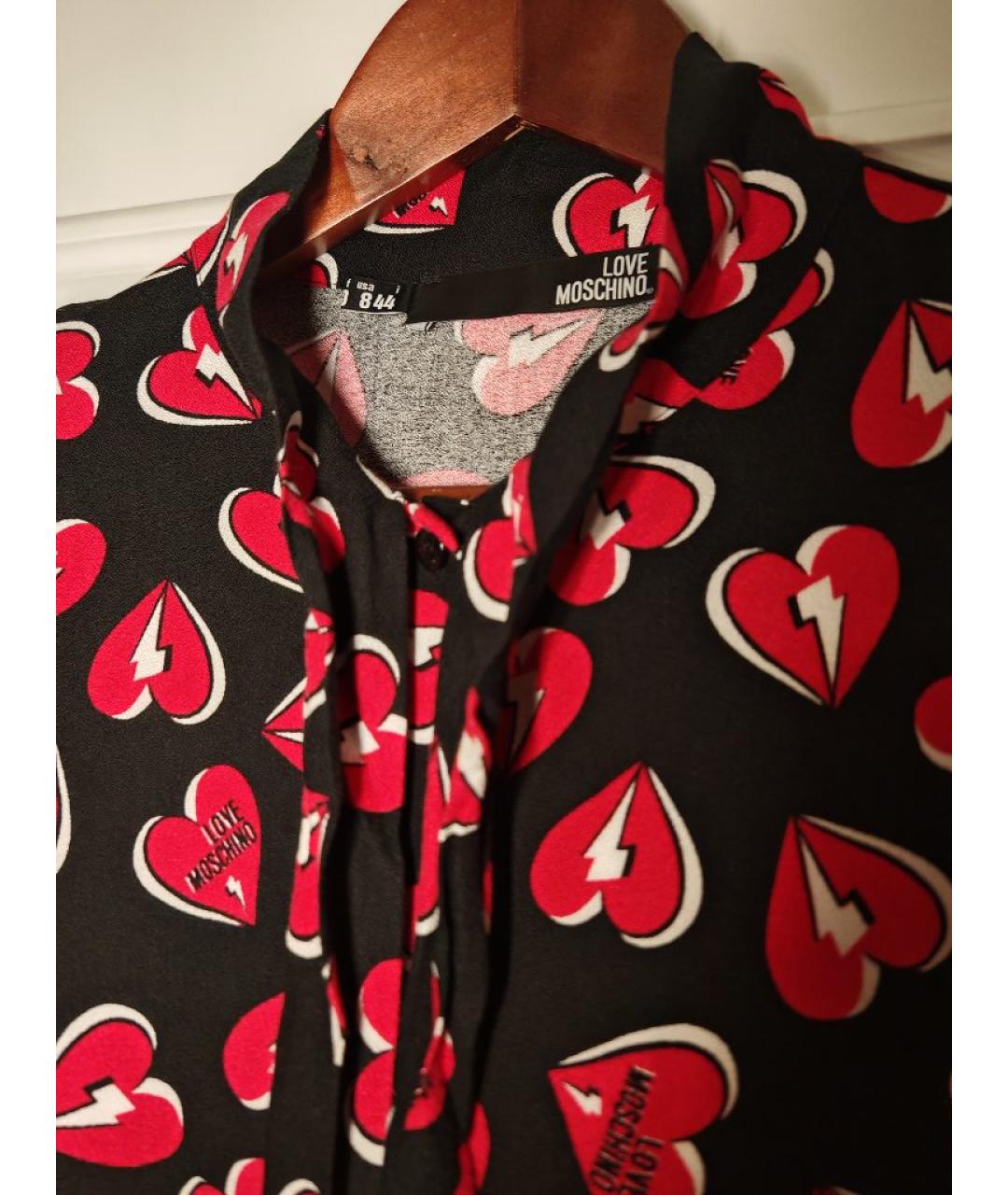 LOVE MOSCHINO Черное вискозное повседневное платье, фото 3