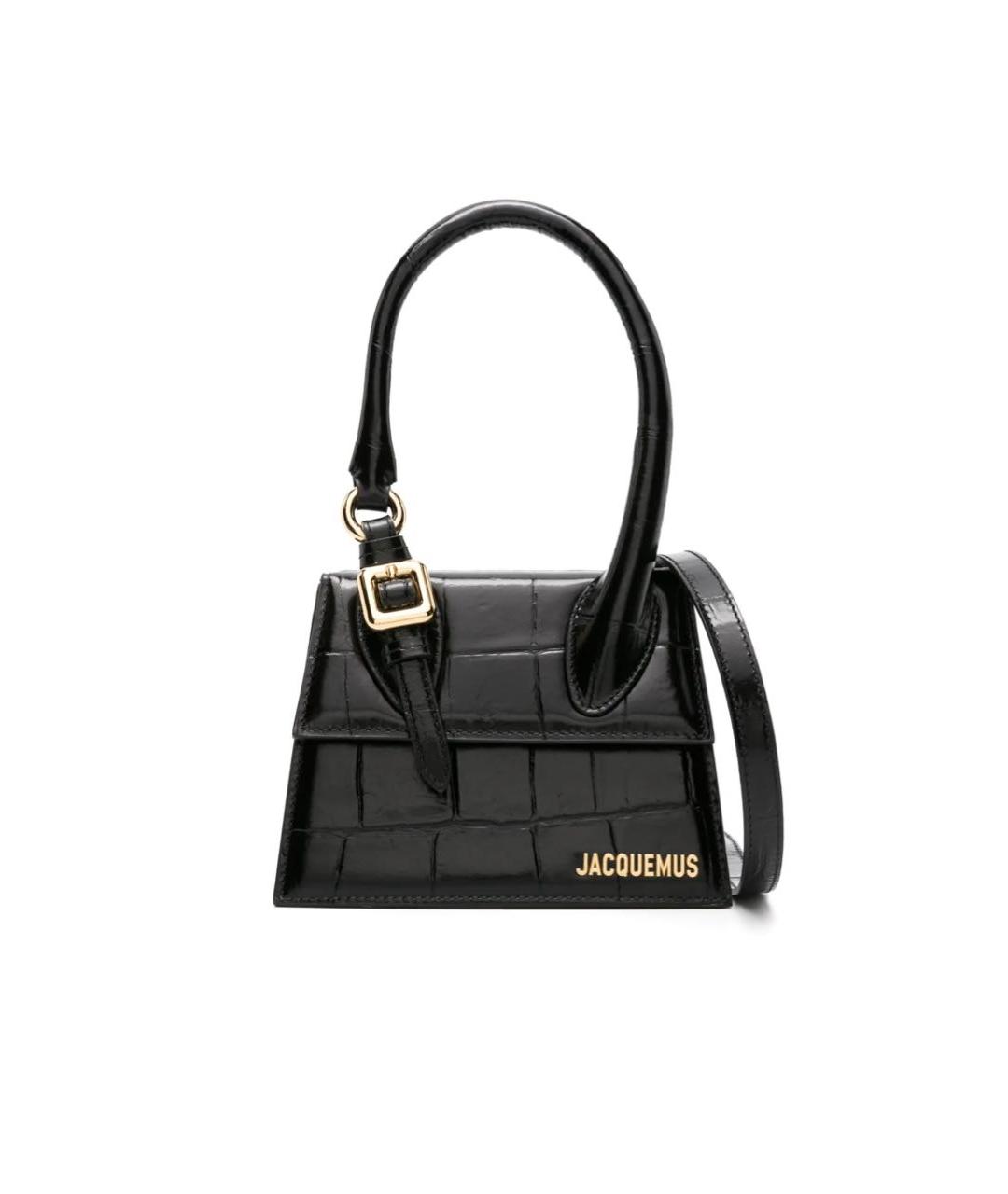 JACQUEMUS Черная кожаная сумка через плечо, фото 6