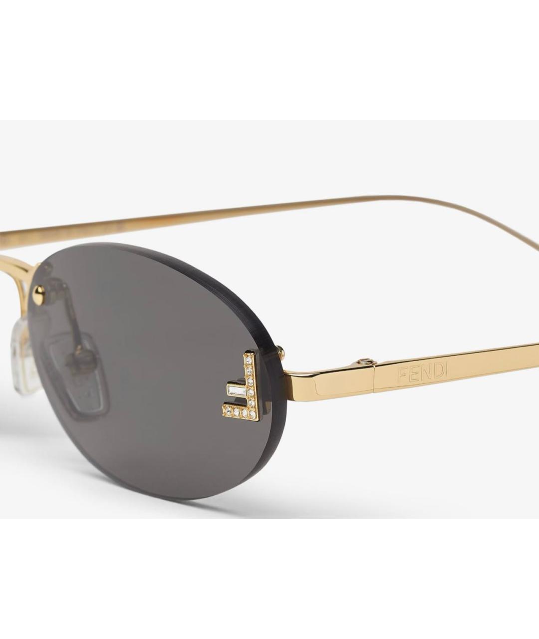 FENDI Черные металлические солнцезащитные очки, фото 3