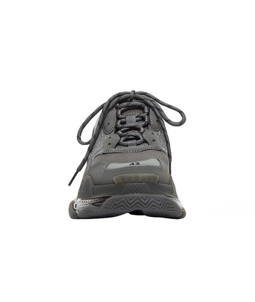 BALENCIAGA Серые текстильные низкие кроссовки / кеды, фото 3