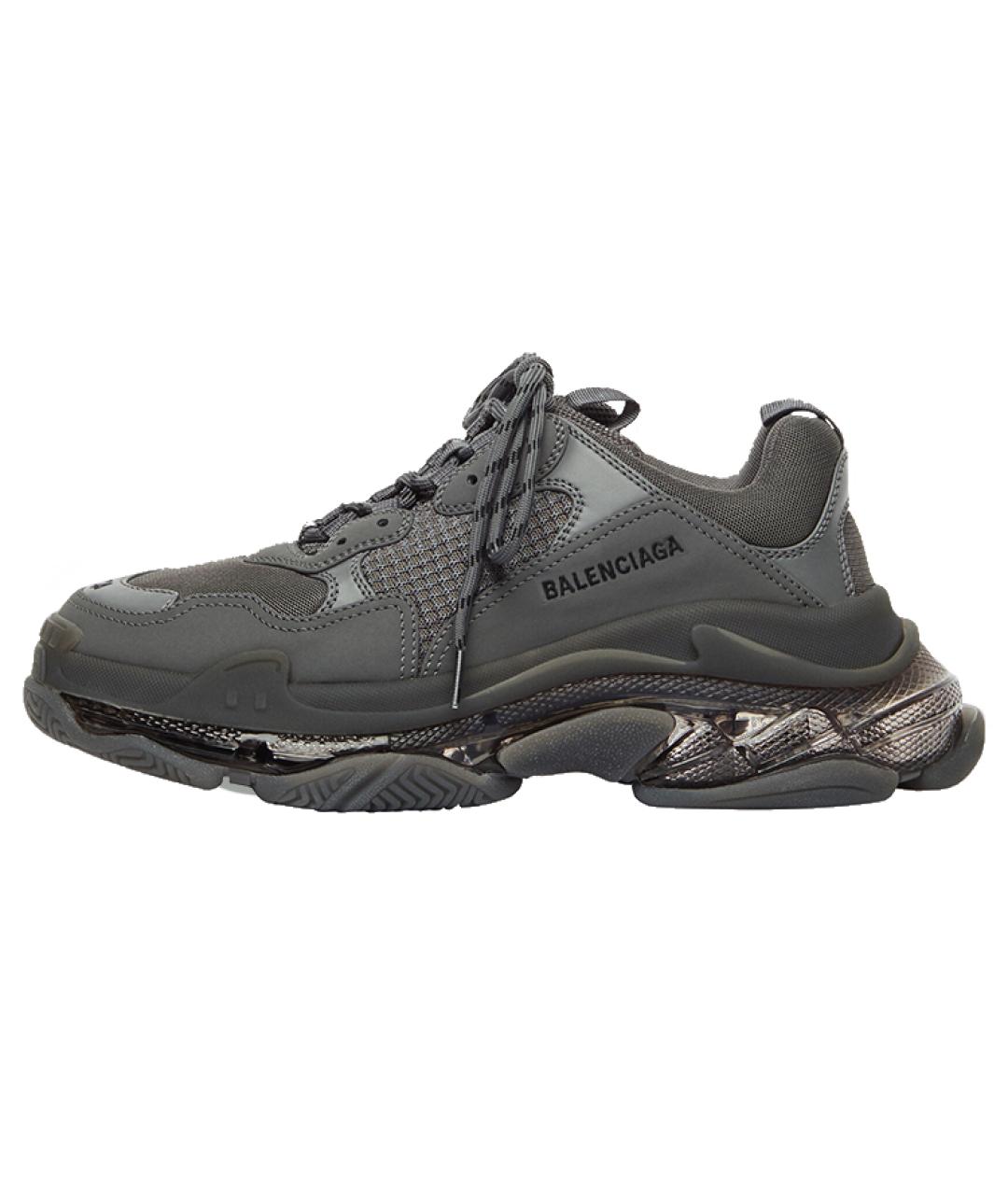 BALENCIAGA Серые текстильные низкие кроссовки / кеды, фото 2
