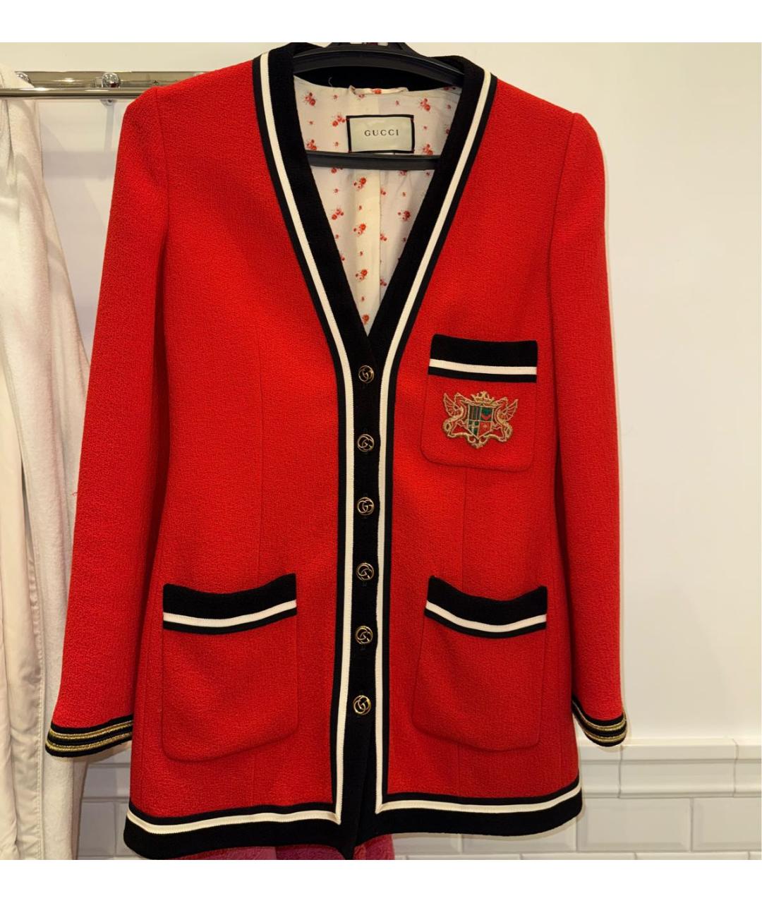 GUCCI Красный твидовый жакет/пиджак, фото 7