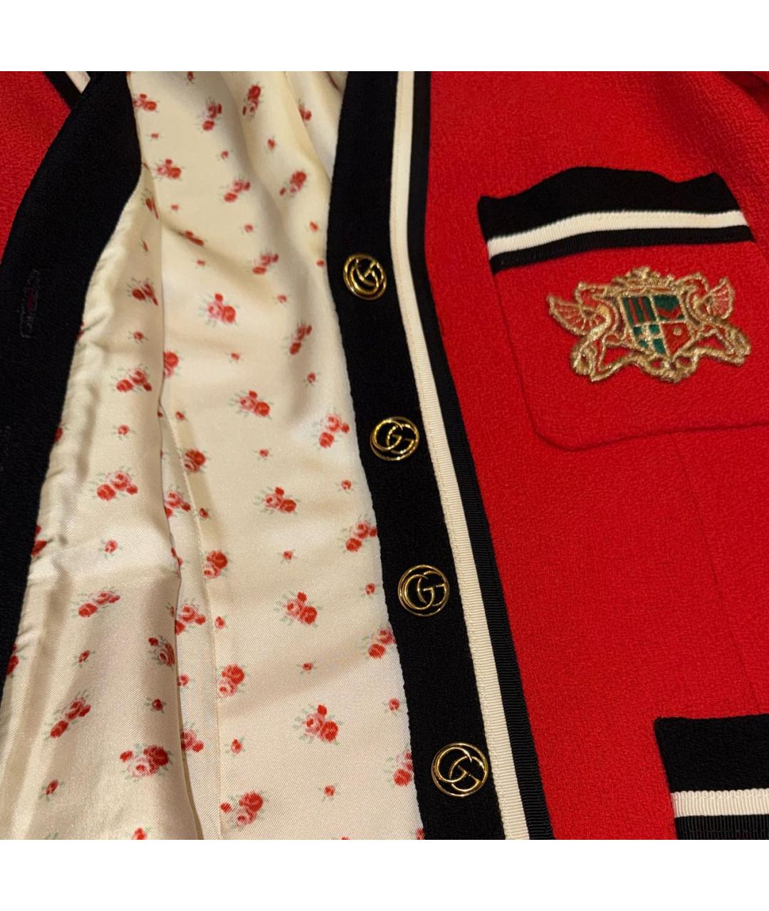 GUCCI Красный твидовый жакет/пиджак, фото 4