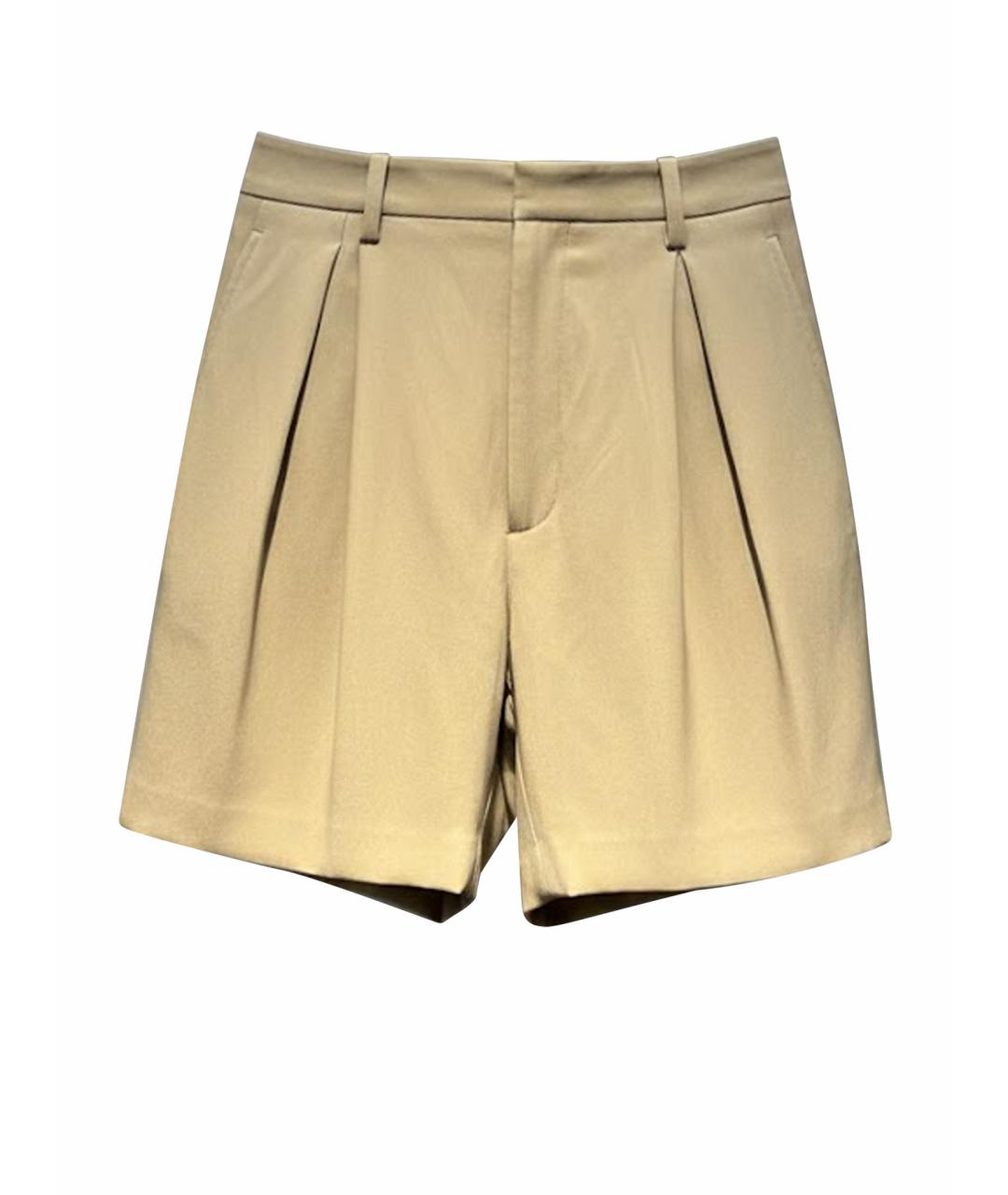 VERSACE Бежевые шелковые шорты, фото 1
