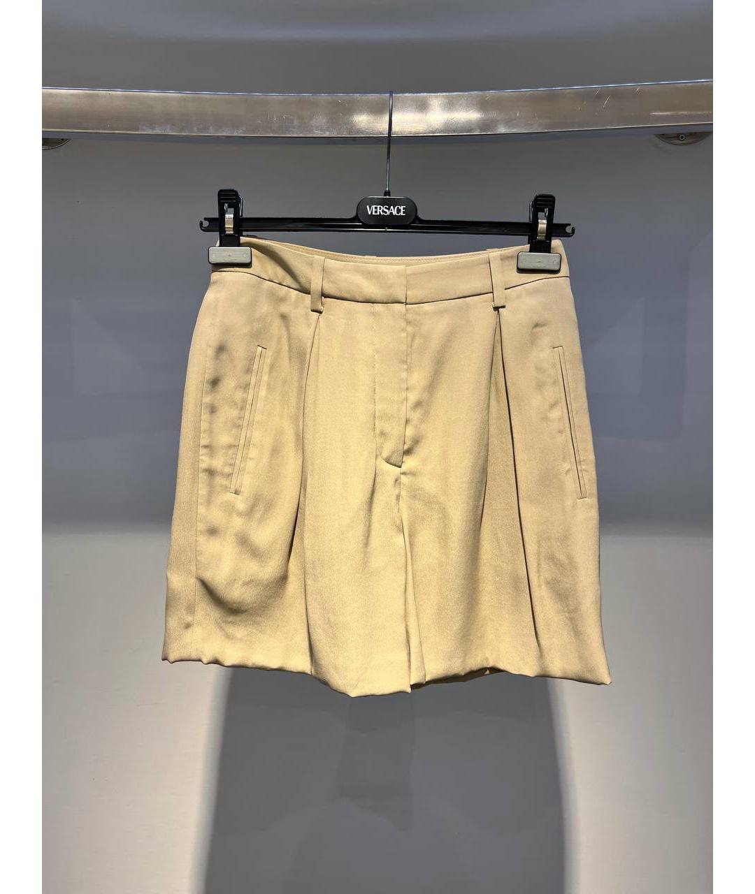 VERSACE Бежевые шелковые шорты, фото 4